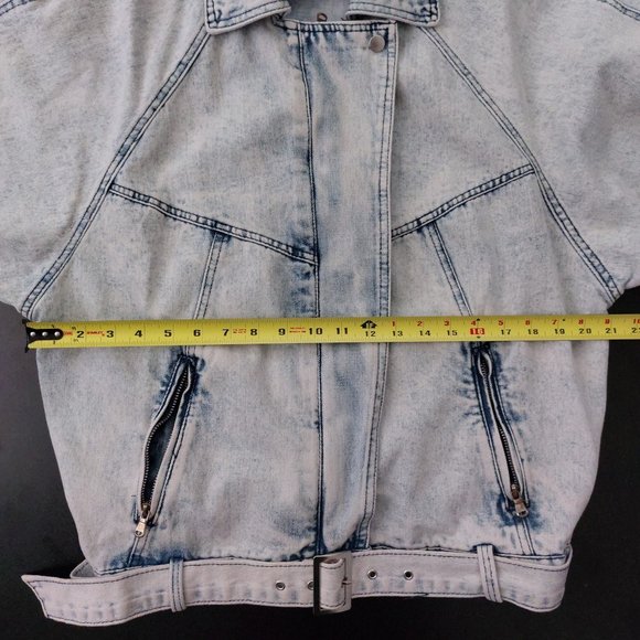 Forever 21 Acid Wash Denim Moto Jacket - Picture 5 of 9